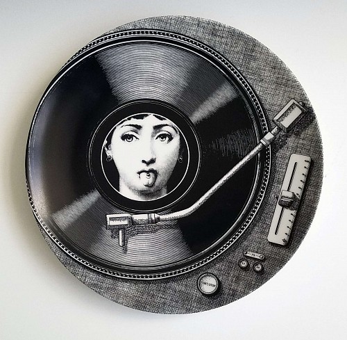 Inventory:  Piero Fornasetti, Fornasetti Tema E Variazioni Plate, Number 370, The iconic image of Lina Cavalieri.Barnaba Fornasetti.
, SOLD •