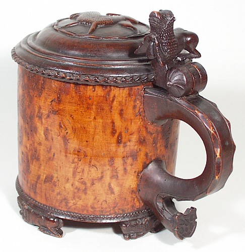 Inventory: Norwegian Birch Lion Peg Tankard, late 18th century., SOLD •