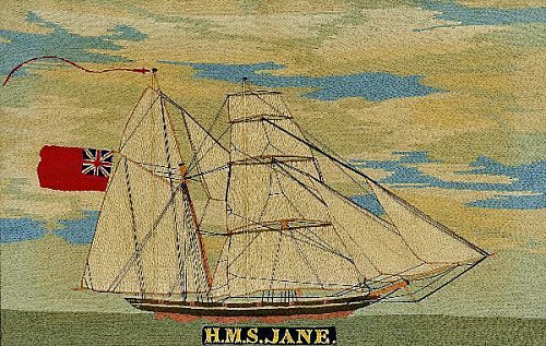 Inventory: A Sailor's Woolie of The Royal Navy Sloop- H.M.S. Jane. Circa 1860, SOLD •