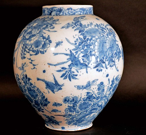 Inventory: A Large & Rare London Delftware Vase, Circa 1670-1675, SOLD •