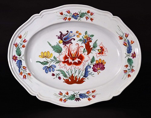 Inventory: Antique Italian Oval Porcelain Dish decorated in the Tulipano Pattern, Doccia, Circa 1755-70., SOLD •