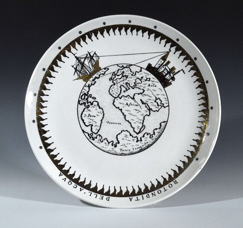 Piero Fornasetti Piero Fornasetti Plate-Rotondita Dell'Acqua Plate,, Circa 1952. SOLD •