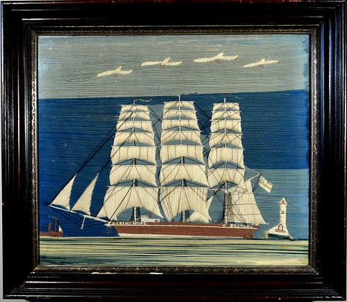 Inventory: Sailor's Woolwork Named The Erin's Hope, Boston, Possibly American, Circa 1870s, SOLD •
