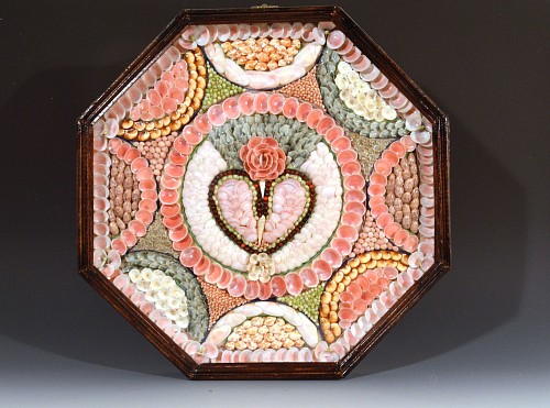Inventory:  Sailor's Valentine, Large Sailor's Valentine with Heart, Circa 1875, SOLD •