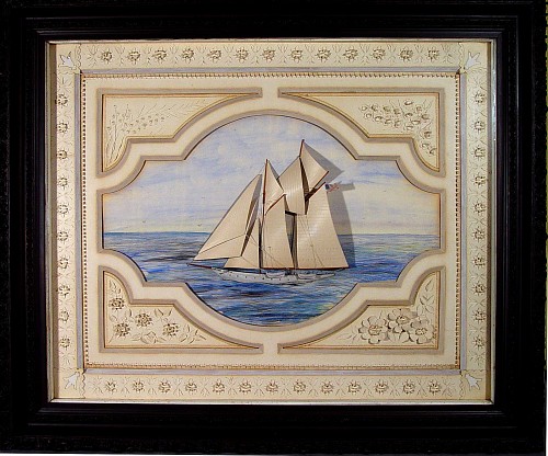 Inventory: An American Cut-Paper Picture of the Meteor III, The Kaiser of Germany's Schnonner, Circa 1902., SOLD •