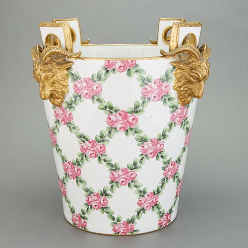 Edme Samson et Cie, Paris, French Porcelain Large Sevres-style Pail modeled after the Tinette de la Laiterie de Marie-Antoinette a Rambouillet. SOLD •