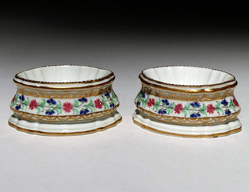 Paris Porcelain French Porcelain Paris Oval Trencher Salts,  AndrÃ© Leboeuf rue Thiroux, "Porcelaine a la Reine", Circa 1780 SOLD •