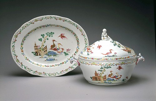 Doccia Porcelain Italian Faience Soup Tureen, Cover & Stand, Doccia, 1775 SOLD •