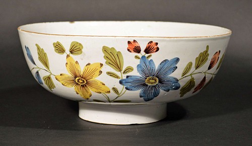 Inventory:  British Delftware, Liverpool Delftware Fazackerly Bowl, 1765, SOLD •