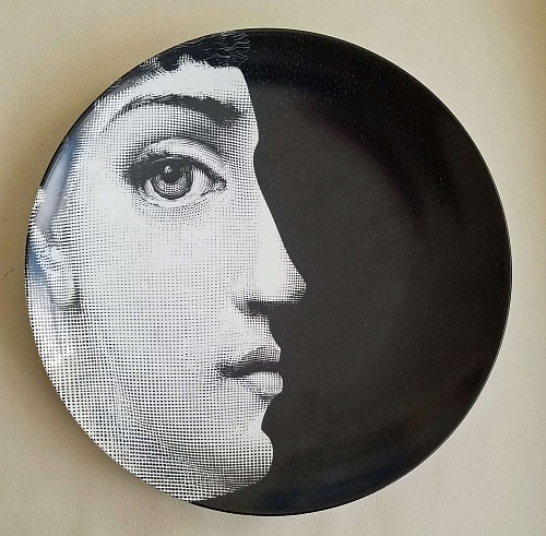 Piero Fornasetti Fornasetti Tema E Variazioni  Plate,  Number 114, Based on the iconic image of Lina Cavalieri. Atelier Fornasetti. SOLD &bull;