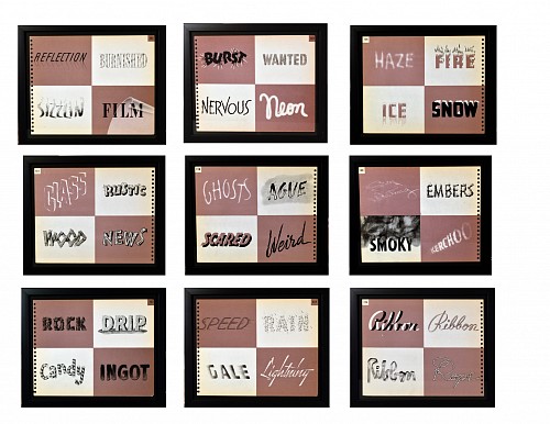Inventory:  Mid-century Modern, Set of Nine Framed American Typography Pages, From New Letters & Lettering by Paul Carlyle & Guy Oring,Originally published 1938, 1938-42, $1,850