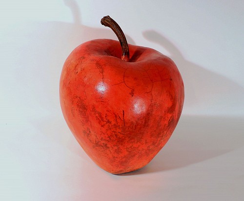 Renzo Faggloll Oversized Roku Pottery Sculpture of an Apple by American Ceramicist, Renzo Faggioll, Late 20th Century $3,500
