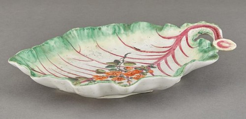 Chelsea Factory Chelsea Porcelain Leaf Molded Dish, Circa 1755