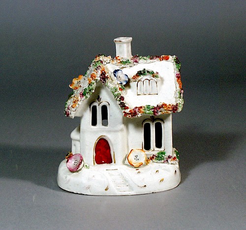 Inventory: Staffordshire Antique Staffordshire Pottery Pastille Burner in form of Cottage, 1835-40 $150