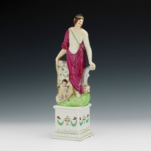 Inventory: Pearlware Pearlware Figure of Aphrodite & Eros,( Venus and Cupid) Figure, Attributed to Neale & Co., Circa 1790 $2,750