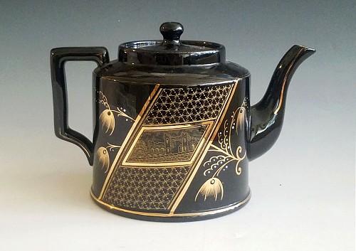 Inventory: Dudson Factory Aesthetic Movement Pottery BlackTeapot & Cover, Attributed to Dudson, Circa 1885 $750