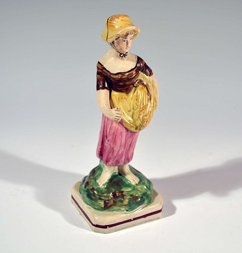 Pearlware Staffordshire Pearlware Pottery Figure of Summer, Circa 1810-20 $300