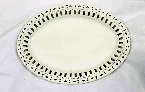 Inventory: Creamware Pottery Plain Creamware Openwork Dish, 1800-20 $350
