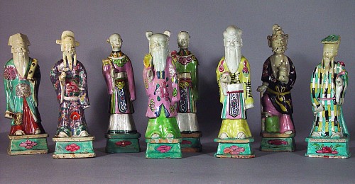 Chinese Export Porcelain Chinese Export Porcelain Figures of Eight Immortals, Circa 1775-1785 SOLD •