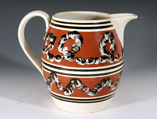 Mocha Mocha Pottery Jug with Earthworm Designs, 1820 $2,500
