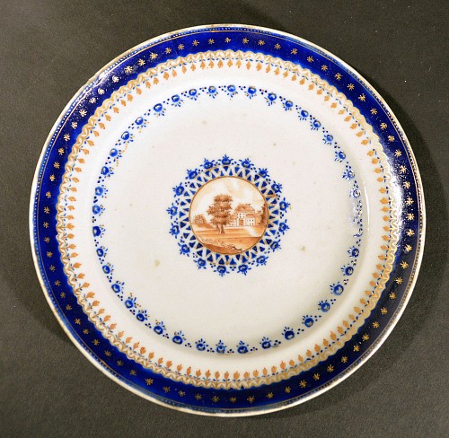Chinese Export Porcelain American Market Chinese Export Porcelain Plate, Circa 1785 $500