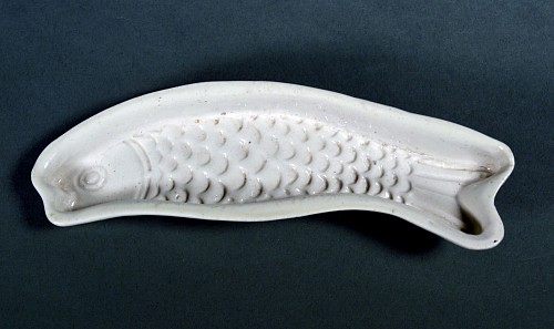 Salt Glazed Stoneware Saltglaze Stoneware Press-molded Confectionary Fish-form Mold, 1750-65 $700