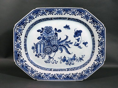 Chinese Export Porcelain Chinese Export Large Underglaze Blue & White Porcelain Dish, 1770 $1,850