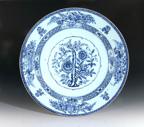 Chinese Export Porcelain Chinese Export Porcelain Underglaze Blue Botanical Circular Dish, 1775 $2,250