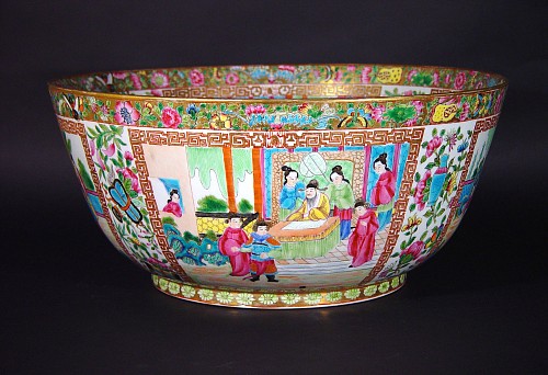 Inventory:  Edme Samson et Cie, Paris,, Rose Canton Porcelain Punch Bowl, Edme Samson et Cie, Paris, Circa 1880, $9,500