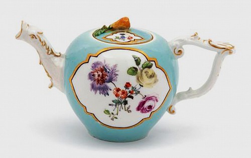 Inventory: Meissen 18th-century Meissen Porcelain Miniature Turquoise-ground Teapot & Cover, Circa 1735-40 $2,000