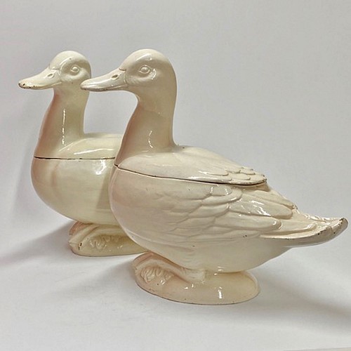 Inventory: Italian Pottery Italian Creamware Trompe L'oeil Tureens in the form of Ducks, Nove di Bassano, 1775-1802 $8,500
