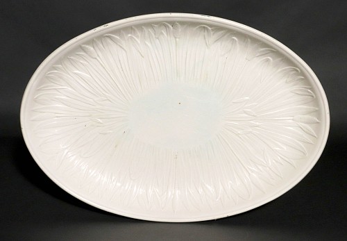 Inventory: Creamware Pottery Creil Fine Creamware Dish with Bullrushes, 1800-20 $350