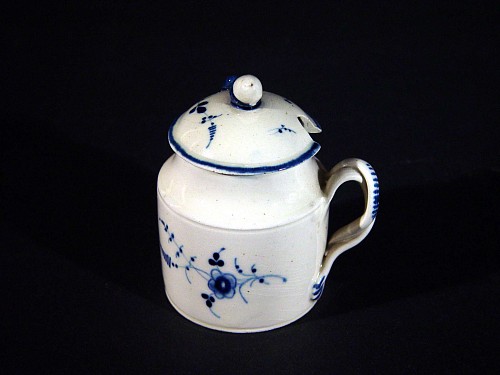 Villeroy & Bosh French Pottery Pearlware Covered Wet Mustard Pot, Villeroy & Bosh, Circa 1790-1810 $450