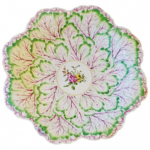 First Period Worcester Porcelain First Period Worcester Porcelain Large Leaf & Flower Dish, 1762-65 SOLD •