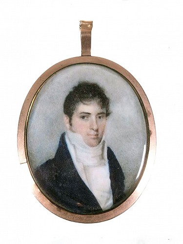 Inventory: Portrait Miniature Portrait Miniature of Abraham Schermerhorn in high collared coat $3,000