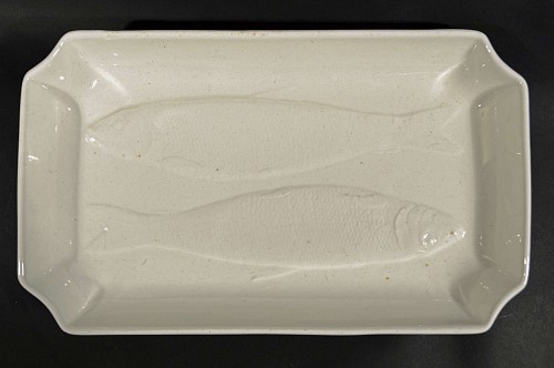 Inventory:  Creamware Pottery, 18th Century English Wedgwood Creamware Double Sardine Dish, 1785-1800, $1,250