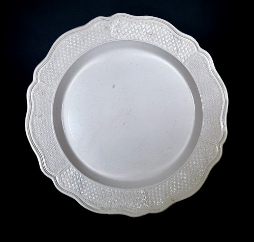Inventory:  Salt Glazed Stoneware, Staffordshire Saltglazed Stoneware Large Dish, 1755-60, $750