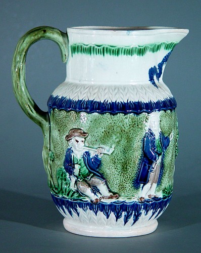 Inventory:  Pearlware, English Pottery Pearlware  Parson, Clark & Sexton Jug,, Circa 1790-1810, $1,900