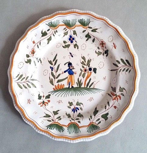 Inventory:  Edme Samson et Cie, Paris,, French Faience Moustier-style Plate. Edme Samson et Cie, Paris, 19th-century, $350