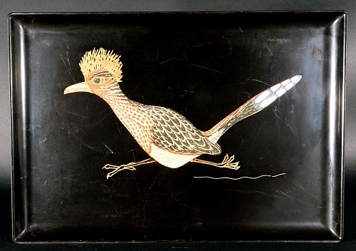 Inventory:  Courac, Couroc Serving Tray, Road Runner, 1970s, SOLD •