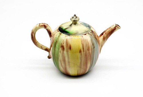 Inventory:  Creamware Pottery, Whieldon-type Creamware Teapot, 1765