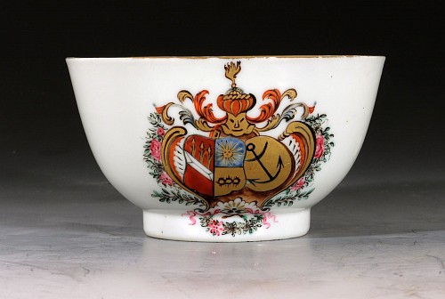 Inventory:  Chinese Export Porcelain, Chinese Export Porcelain Armorial Tea Bowl, 1760, $650