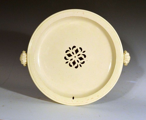 Inventory:  Creamware Pottery, 18th Century English Plain Creamware Hot Water Plate, 1785-1800, SOLD •