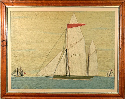 Inventory:  Sailor's Woolwork, Sailor's Woolwork or Woolie of The Lowestoft Lugger, LT484, , "John Frederick", Circa 1875, $4,000