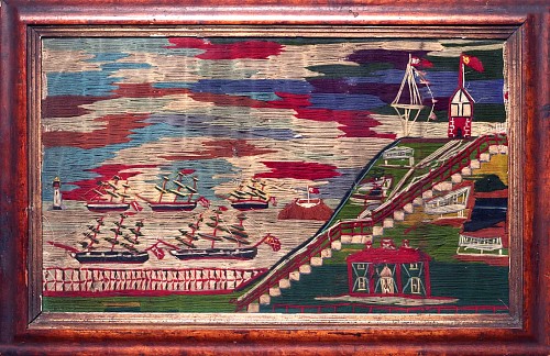 Inventory:  Sailor's Woolwork, Sailor's Woolwork with Five Ships in a Bay