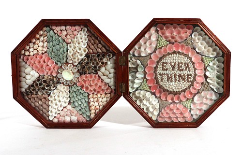 Inventory:  Sailor's Valentine, Double Sailor's Valentine of Sea Shells and Motto ""Ever Thine"", 1885, SOLD •