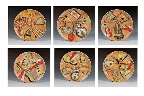 Inventory:  Piero Fornasetti, Piero Fornasetti Strumenti Musicali Plates, 1950s-1960s, $3,000