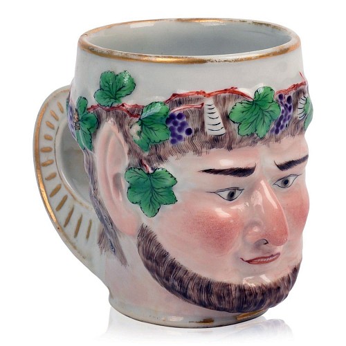 Inventory:  Chinese Export Porcelain, Chinese Export Porcelain Rare Bacchus Mug After Derby Porcelain, 1785, $2,500