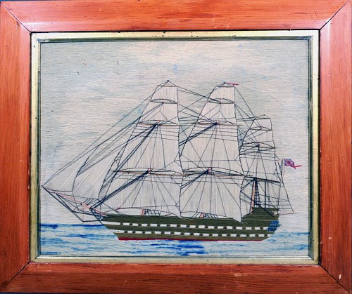 Inventory:  Sailor's Woolwork, British Sailor's Woolwork of a Second Rate Battleship, 1875, $1,800