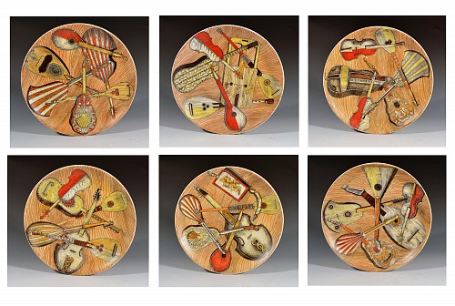Inventory:  Piero Fornasetti, Piero Fornasetti Strumenti Musicali Plates, 1950s-1960s, $3,000